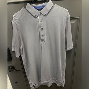 Men's Striped Polo Shirt - Blue
